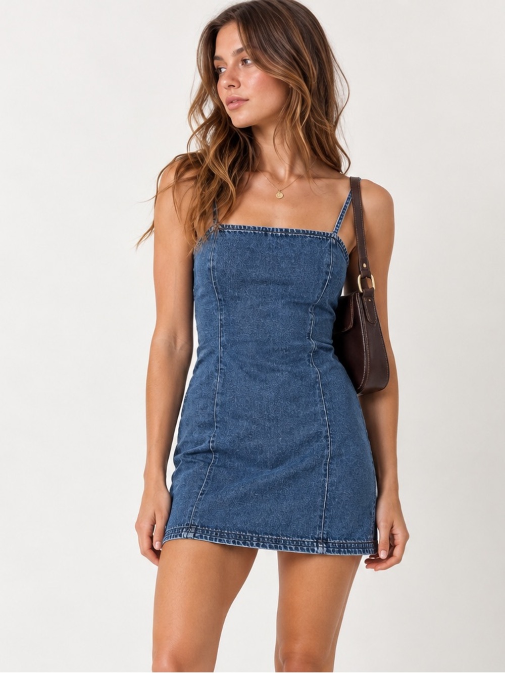 Old Navy Blue Jeans Denim Mini Dress Size 1 100% Cotton Y2K